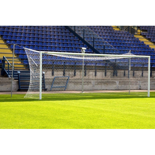 Ворота футбольные со стаканами, стойками и подъемной рамой 7.32х2.44м алюминиевые 100 мм