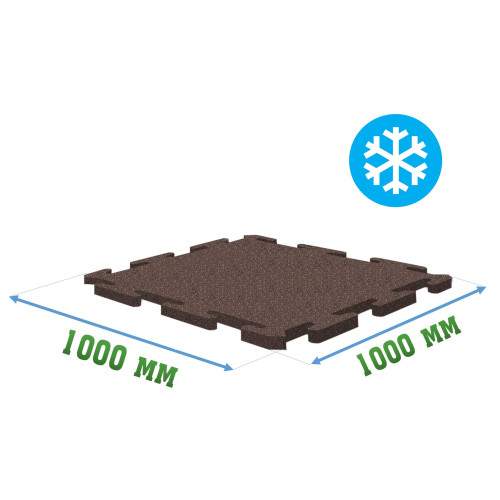 Резиновое покрытие 1000x1000x10мм Puzzle для холодных помещений - Ice