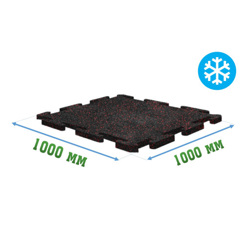 Резиновое покрытие 1000x1000x10мм Puzzle для холодных помещений - Ice
