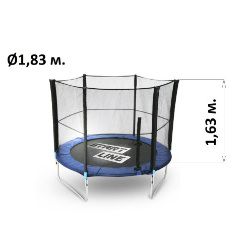 Батут 6 футов (1,83 м) с внешней сеткой