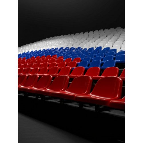 Кресла для стадиона 30 шт (триколор)