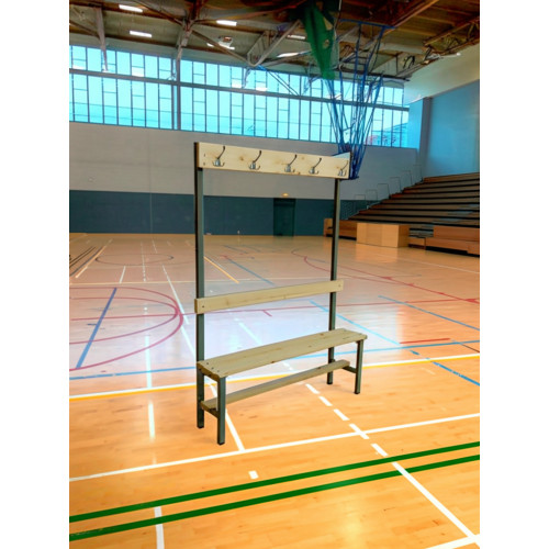 Скамейка с вешалкой для раздевалки 1610х1500х320 мм