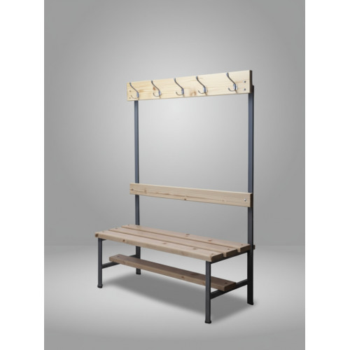 Скамейка с вешалкой для раздевалки 1610х1500х320 мм