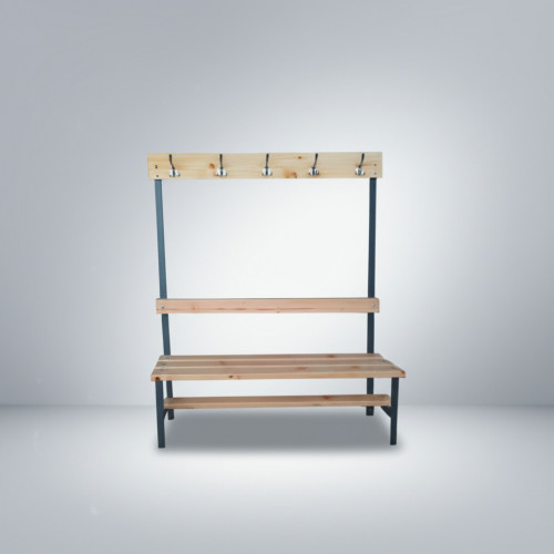 Скамейка с вешалкой для раздевалки 1610х1500х320 мм