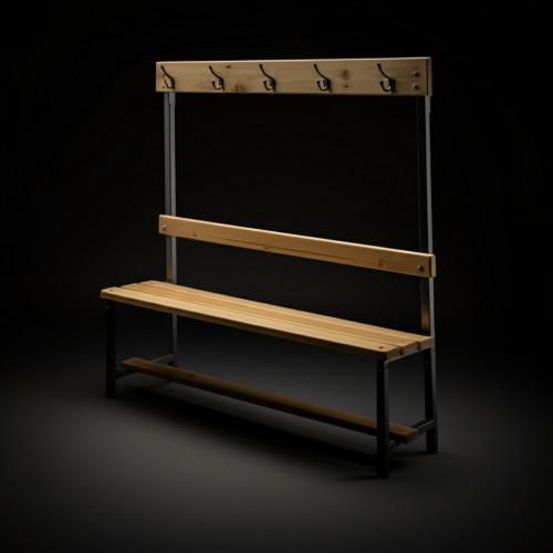 Скамейка с вешалкой для раздевалки 1610х1500х320 мм