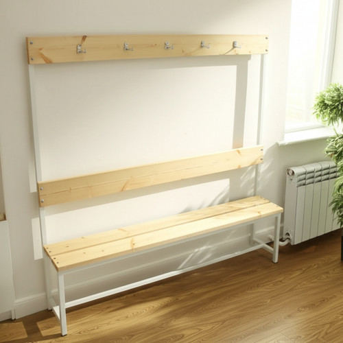 Скамейка с вешалкой для раздевалки 1610х2000х320 мм