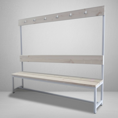 Скамейка с вешалкой для раздевалки 1610х2000х320 мм