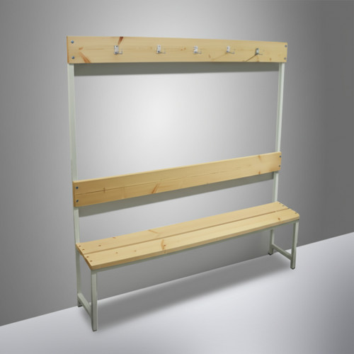 Скамейка с вешалкой для раздевалки 1610х2000х320 мм