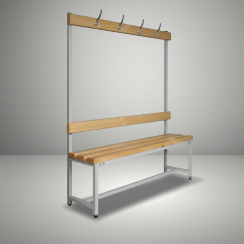 Скамейка с вешалкой для раздевалки 1 метр