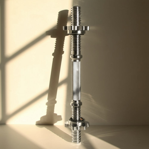 Хромированный гриф для штанги с гайками, 35 см