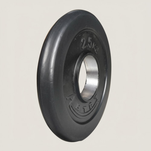 Обрезиненный диск черный Антат 20 кг, 26 мм (тренировочный)