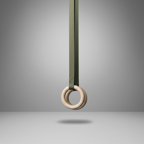 Кольца гимнастические деревянные с тросом (длина подвеса 3 м)