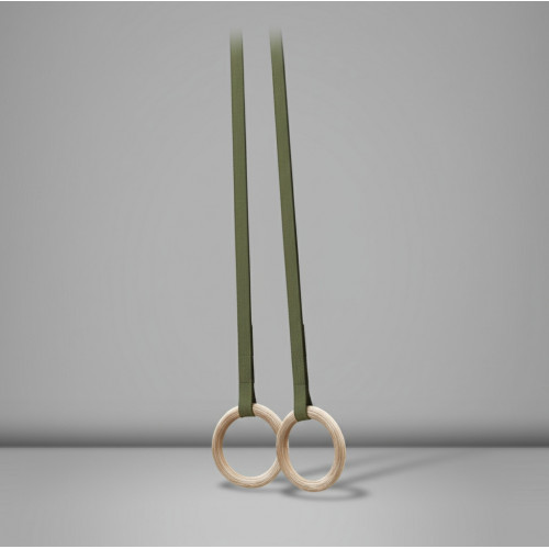 Кольца гимнастические деревянные с тросом (длина подвеса 3 м)