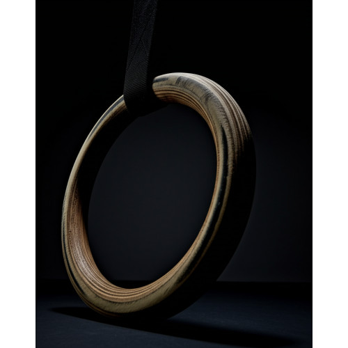 Кольца гимнастические деревянные с тросом (длина подвеса 3 м)